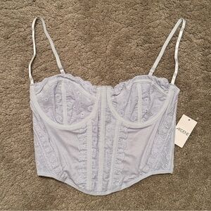 NWT Baby Blue Bustier Top Size Large